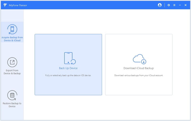 choose Export from Device and Backup