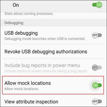 turn off allow mock locations option