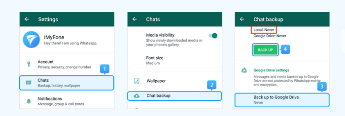 Backup WhatsApp to Android SD card 