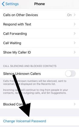 change voicemail passcode