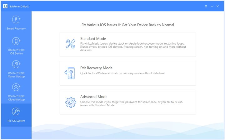Choose the mode to fix iOS