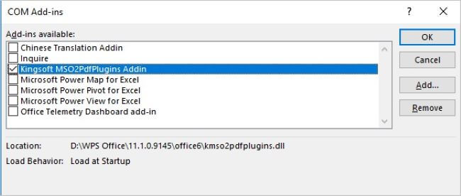disable corrupted add ins