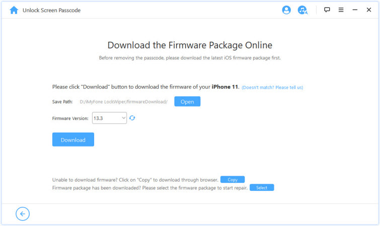 download the firmware package to fix how to unlock an ipad