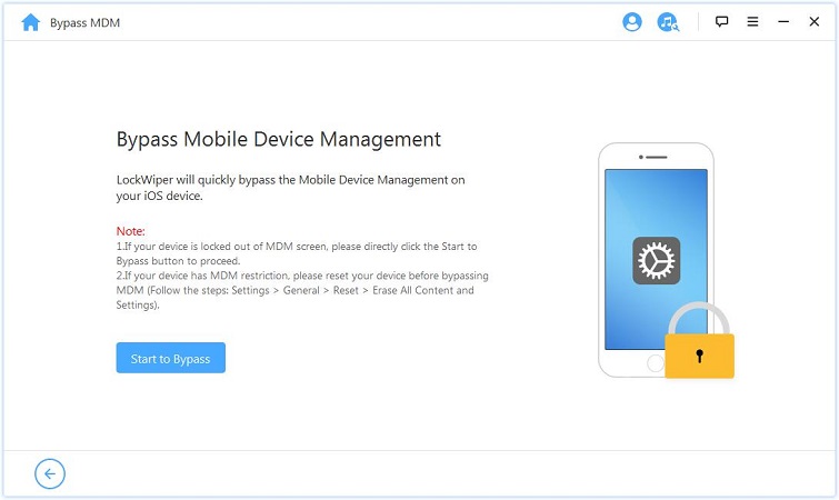  click start to bypass button to fix how o bypass mdm on iphone