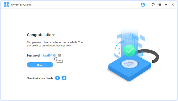 unlock itunes backup successfully