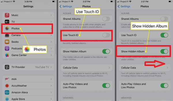 find hidden photos on iPhone