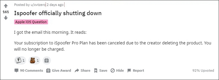 ispoofer officially shutting down