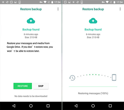 restore whatsapp local backup on android
