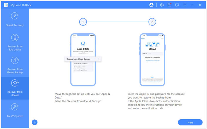 select icloud backup to scan