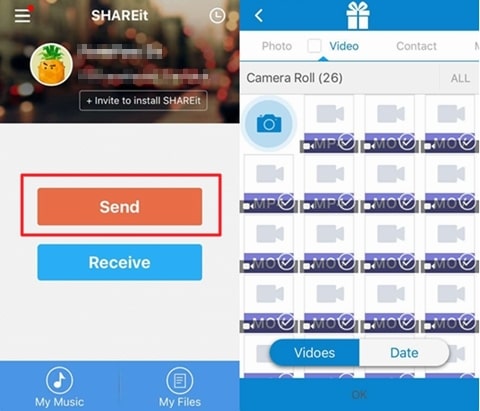 transfer photos and videos via shareit