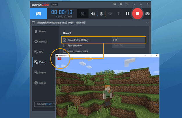 start bandicam recording