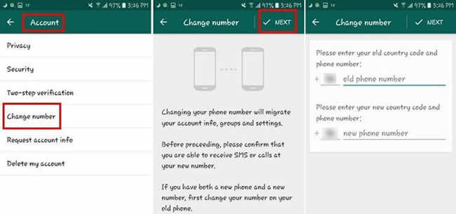 transfer whatsapp messages with new number