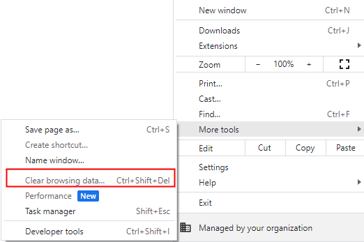 click clear browsing data